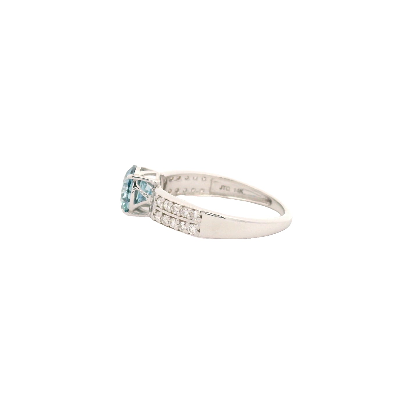 1.54 Carats Blue Lab Grown Diamond 14K Gold Ring
