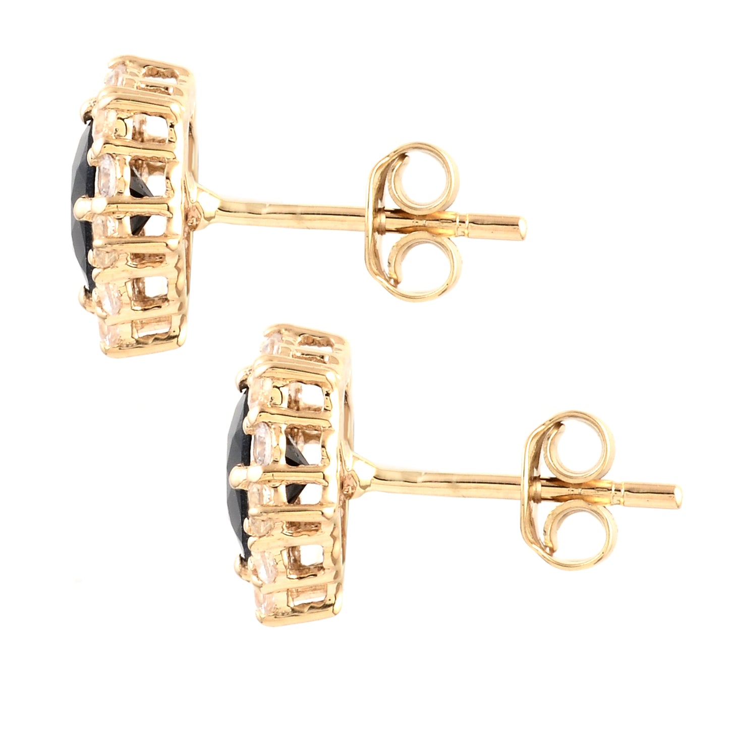 2.32 Ct Round Sapphire 14K Gold Earrings
