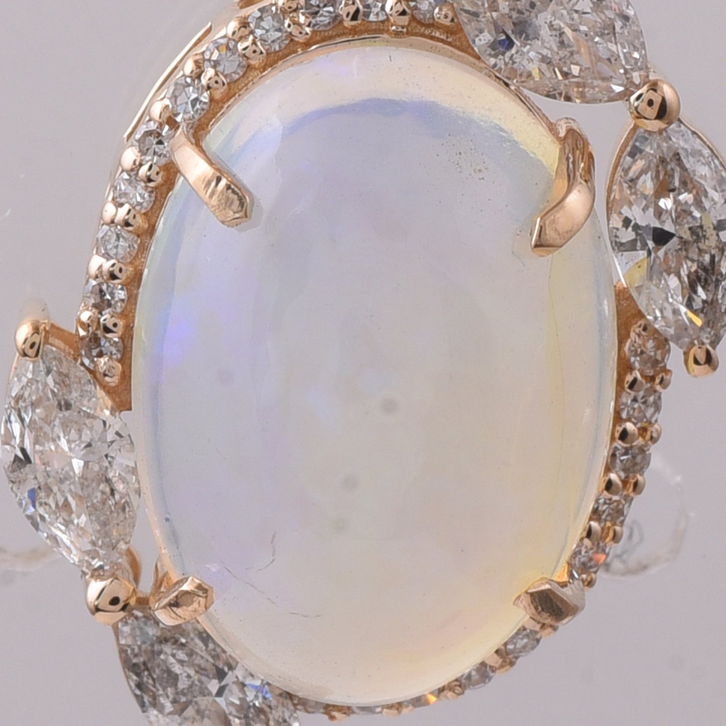 3.55 Ct Oval Cabochon Cut Natural Opal 14K Gold Pendant