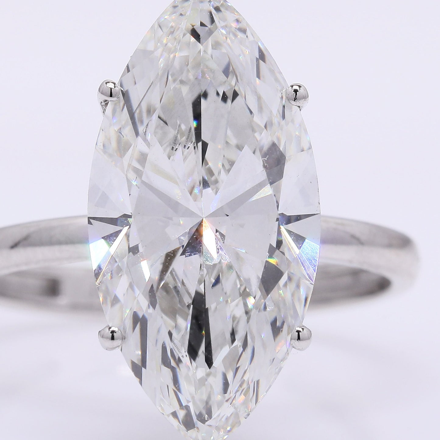 5.74 Ct Marquise Lab Grown Diamond 950 Platinum Ring