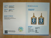 4.81 Ct Octagon Step Cut Natural Aquamarine 14K Gold Earrings