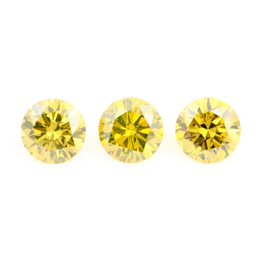 0.54 Yellow Diamond Round Loose Gemstone