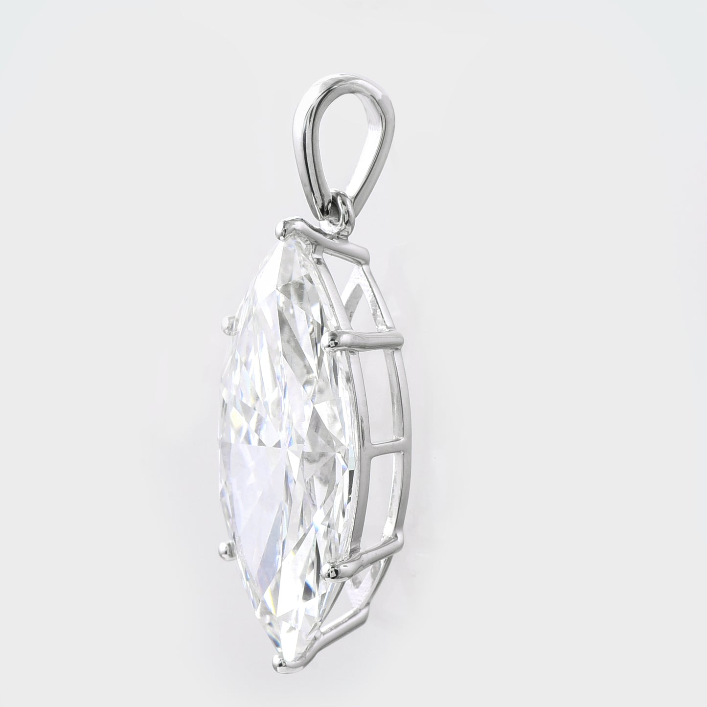5.71 Ct Marquise Lab Grown Diamond 14K Gold Pendant
