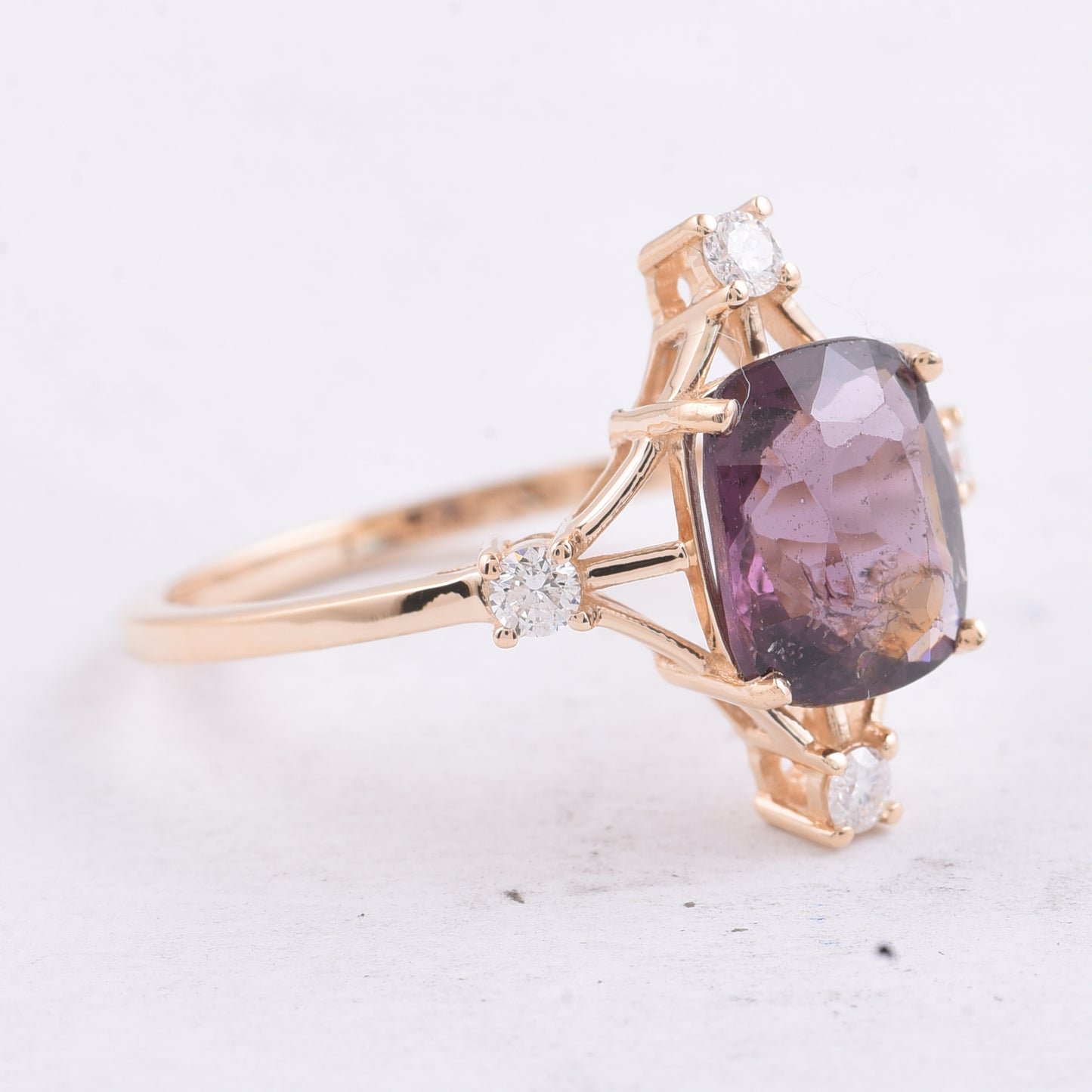 2.63 Ct Cushion Natural Spinel 14K Gold Ring
