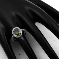2.40 Ct Oval Mixed Cut Natural Green Sapphire 950 Platinum Ring