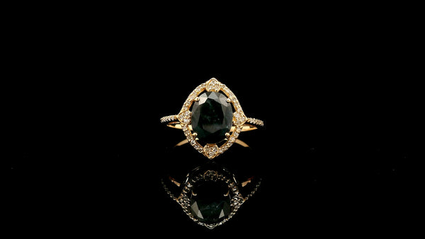 2.72 Ct Oval Natural Sapphire 14K Gold Ring
