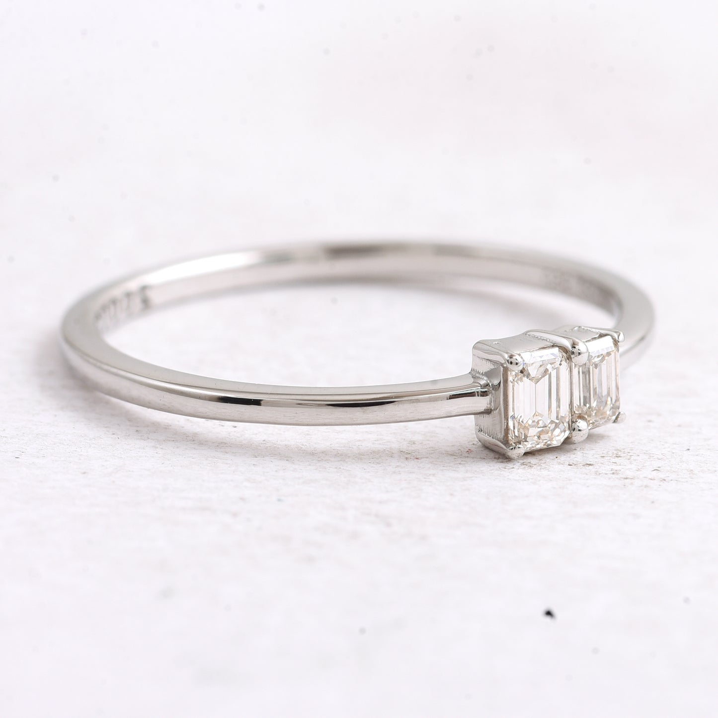 0.19 Ct Octagon Diamond 950 Platinum Ring