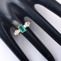 1.52 Ct Octagon Step Cut Natural Emerald 14K Gold Ring