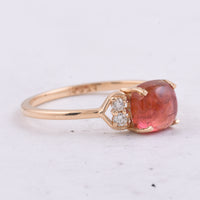 1.72 Ct Cushion Cabochon Cut Natural Spinel 14K Gold Ring