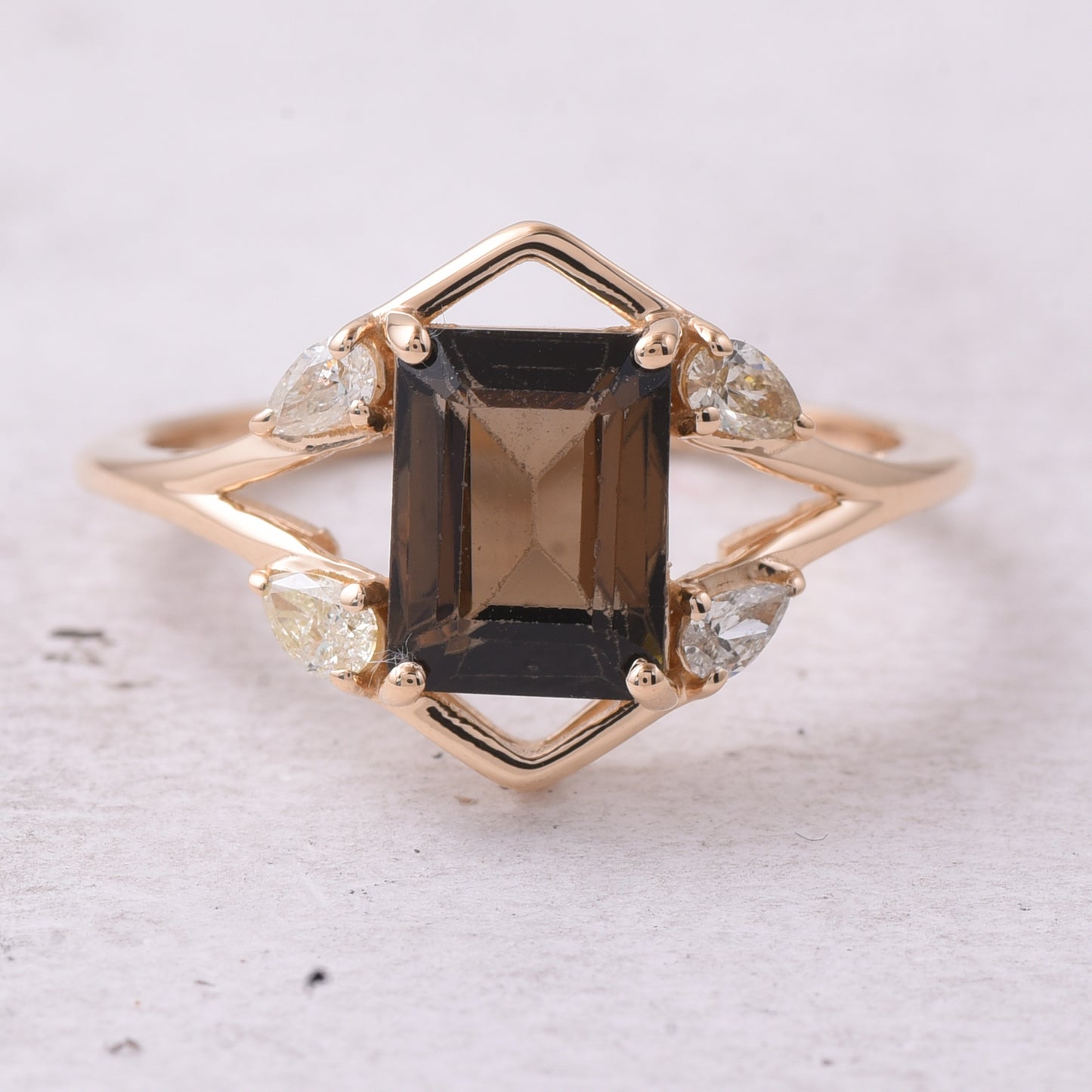 2.17 Ct Octagon Step Cut Natural Tourmaline 14K Gold Ring