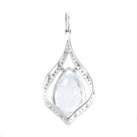 4.02 Ct Pear Mixed Cut Natural Aquamarine 950 Platinum Pendant