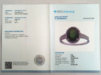 2.85 Ct Oval Mixed Cut Natural Green Sapphire 950 Platinum Ring