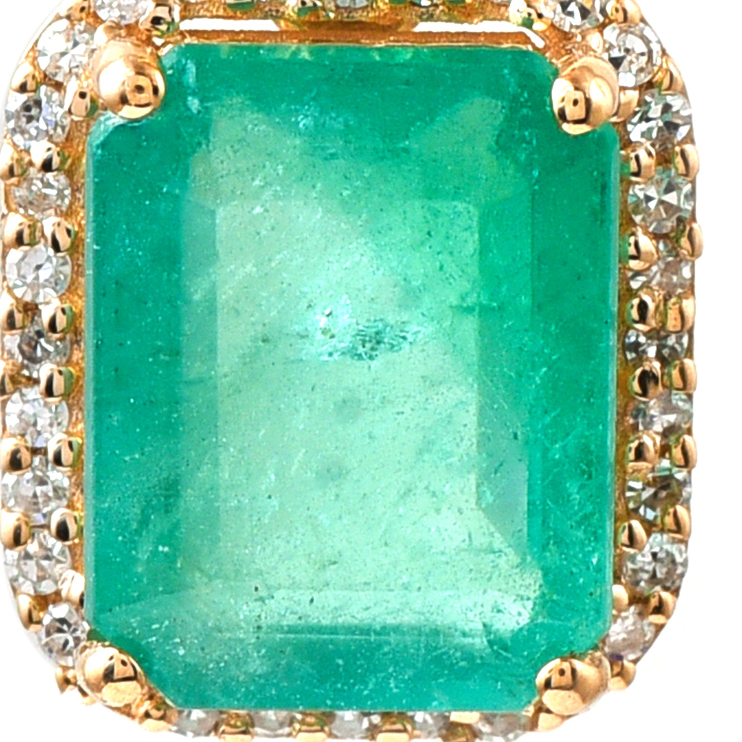 1.04 Ct Octagon Step Cut Natural Emerald 14K Gold Pendant
