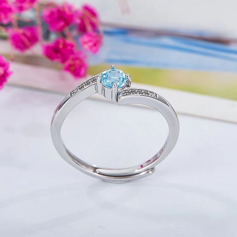Blue Topaz 925 Sterling Silver Ring