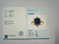 3.23 Ct Octagon Natural Sapphire 14K Gold Ring