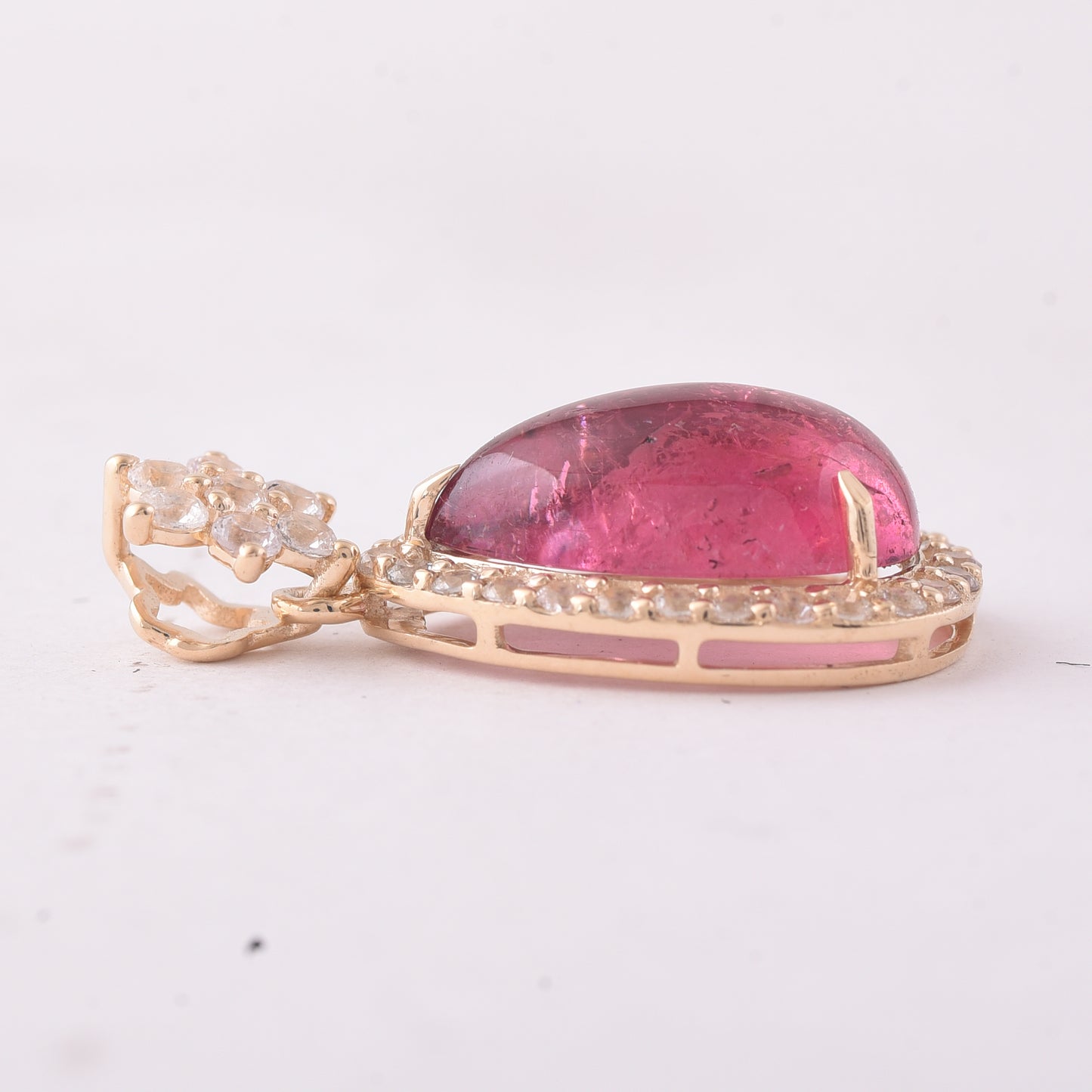 5.58 Ct Pear Tourmaline 9K Gold Pendant