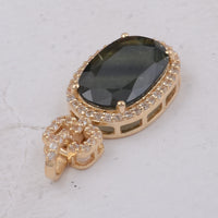 2.68 Ct Cushion Sapphire 9K Gold Pendant