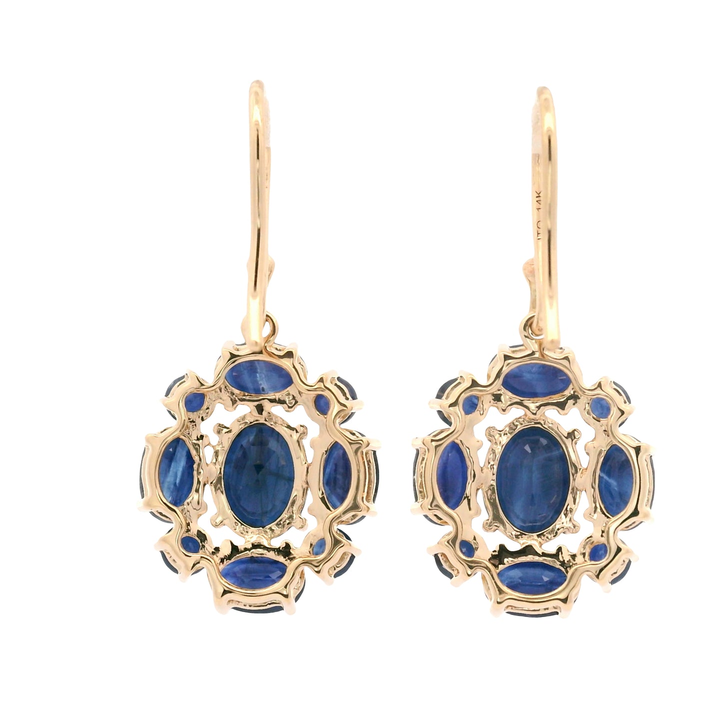 9.12 Ct Oval Sapphire 14K Gold Earrings