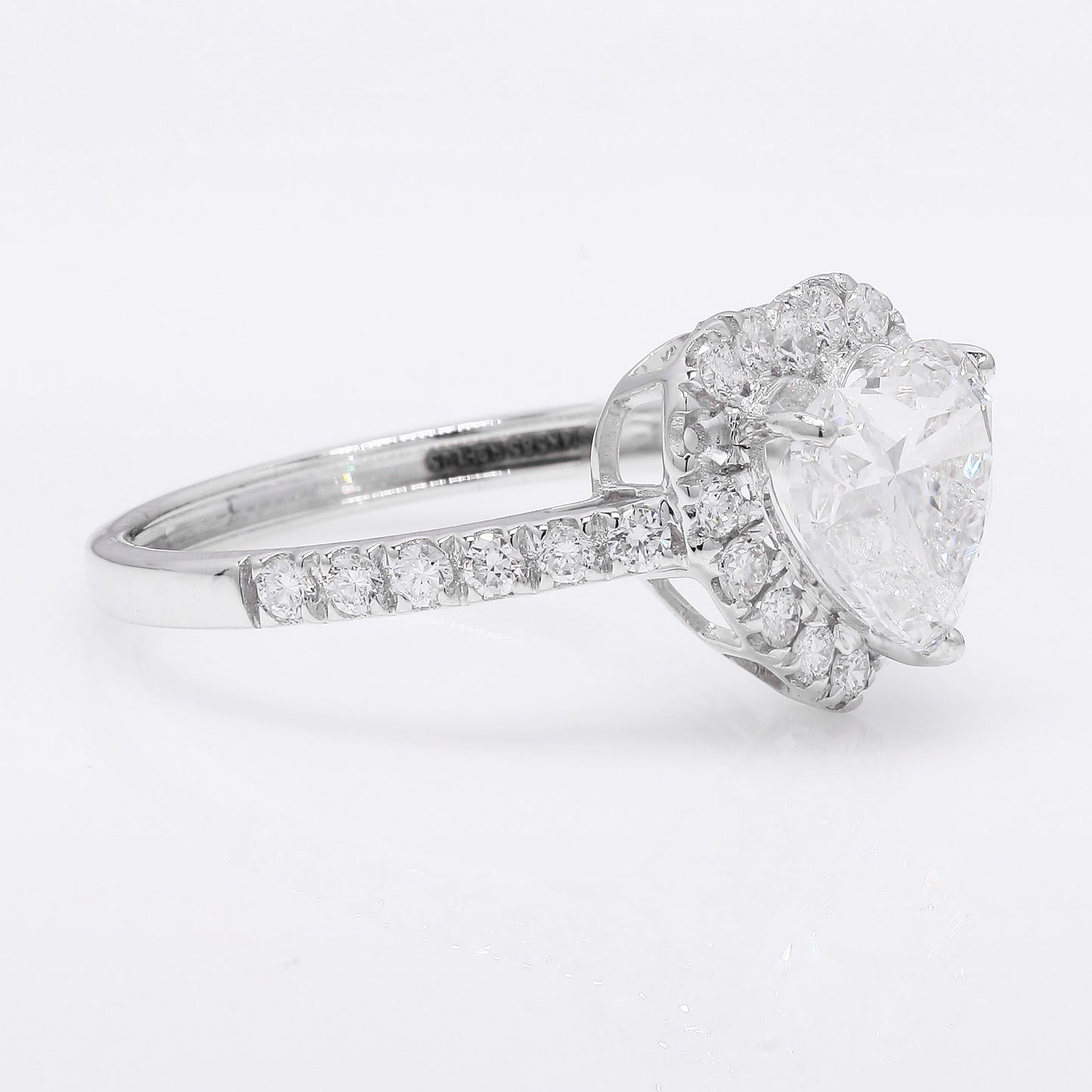 2.42 Ct Heart Brilliant Lab Grown Diamond 14K Gold Ring
