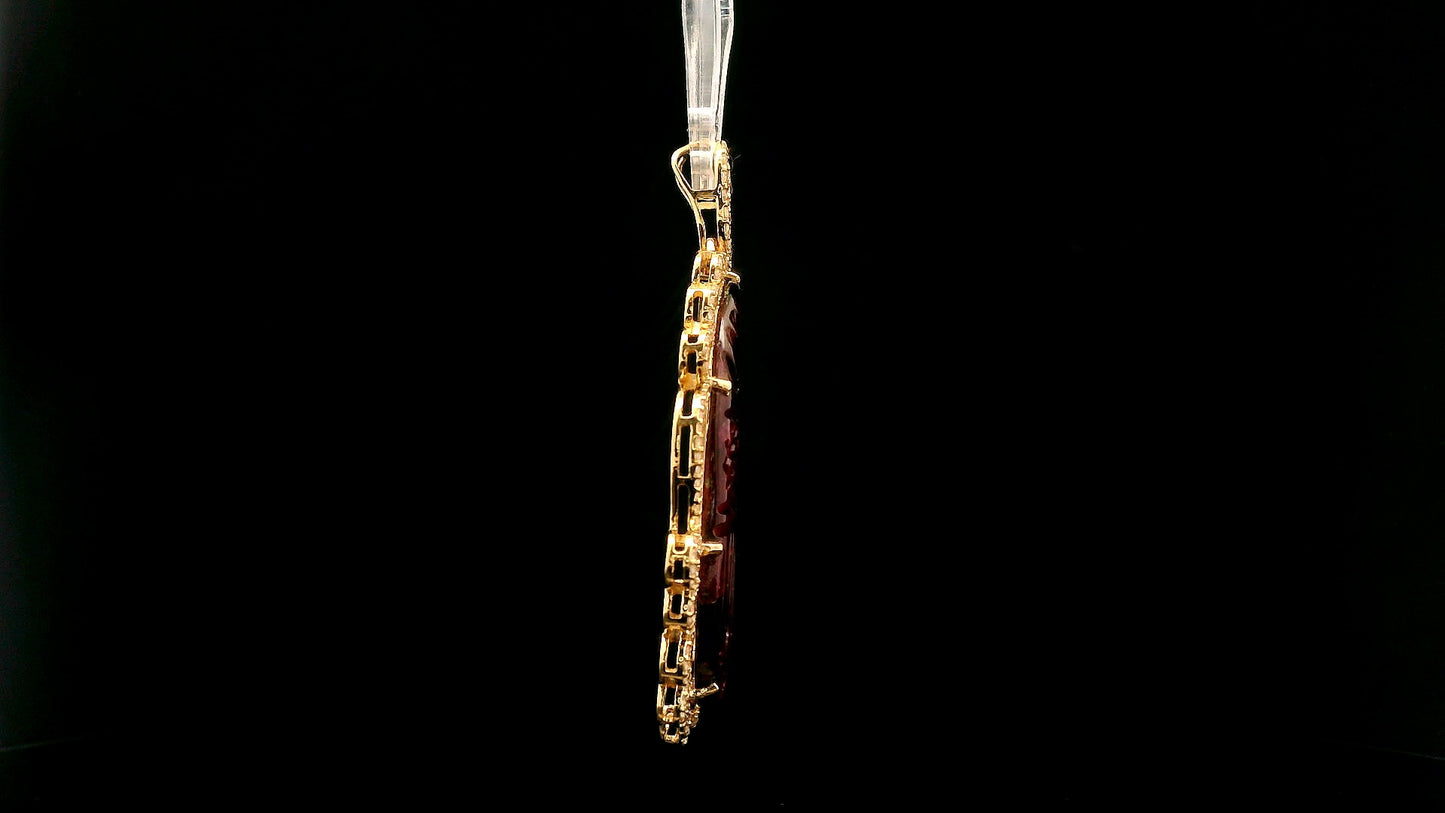 13.27 Ct Fancy Tourmaline 14K Gold Pendant