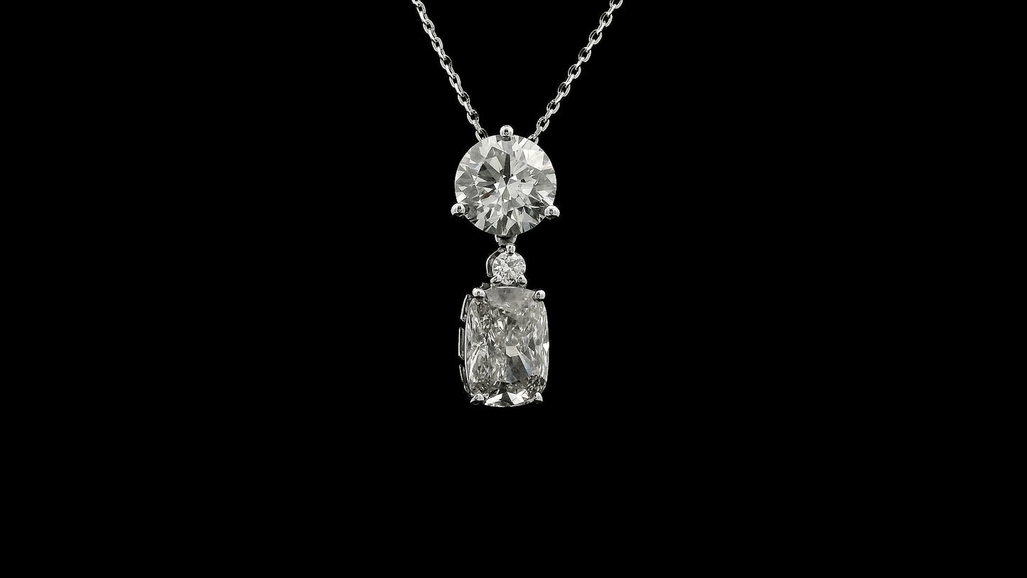 3.62 Carats Lab Grown Diamond 14K Gold Pendant