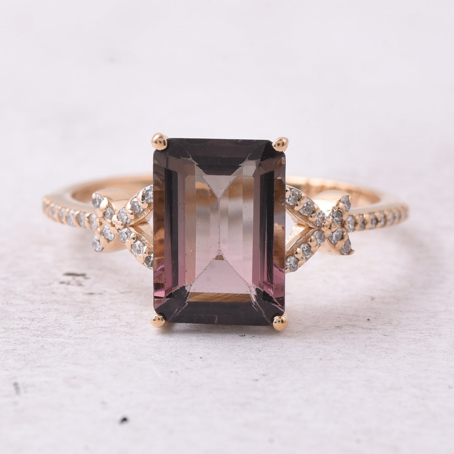 2.59 Ct Octagon Step Cut Natural Tourmaline 14K Gold Ring