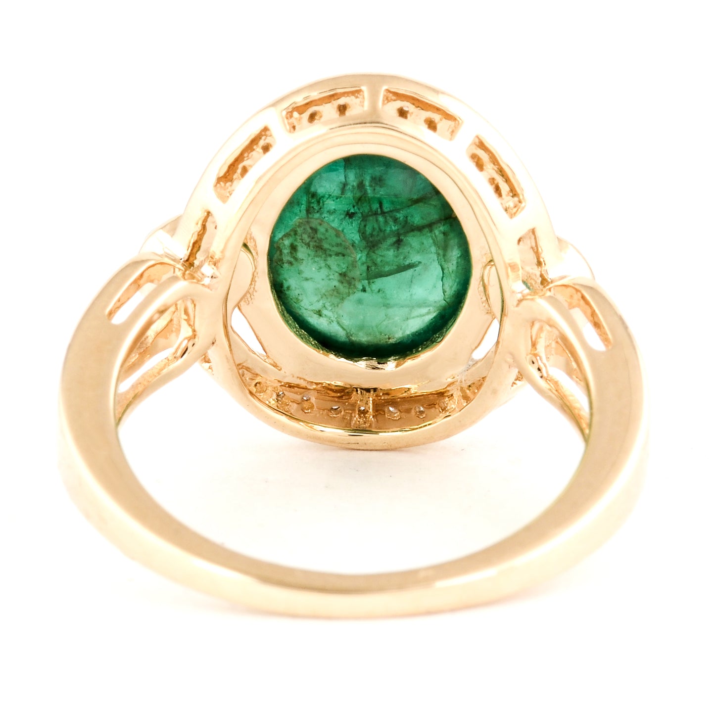 4.73 Carat Oval Natural Beryl Emerald 14K Gold Ring