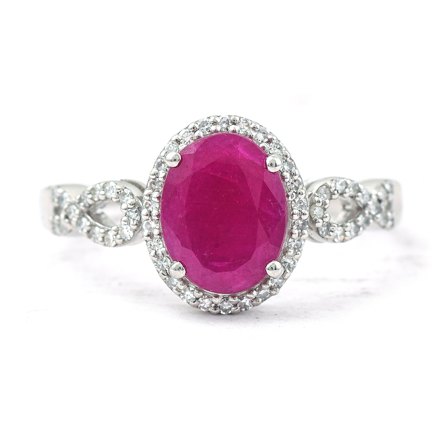 1.55 Ct Oval Mixed Cut Natural Ruby 950 Platinum Ring