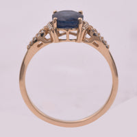 1.96 Ct Oval Mixed Cut Natural Sapphire 14K Gold Ring