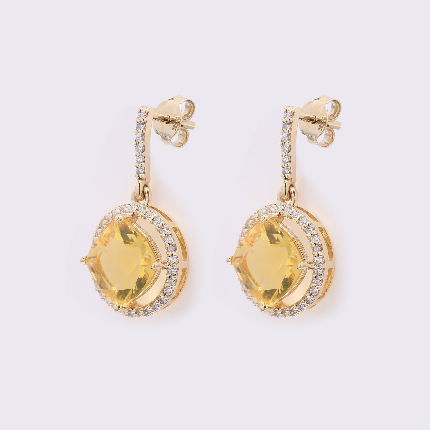 2.24 Ct Cushion Mixed Cut Natural Fire Opal 14K Gold Earrings