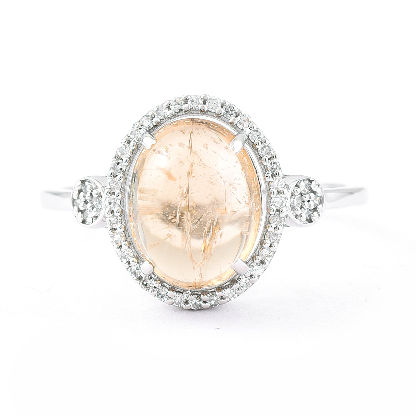 3.34 Ct Oval Cabochon Cut Natural Tourmaline 950 Platinum Ring