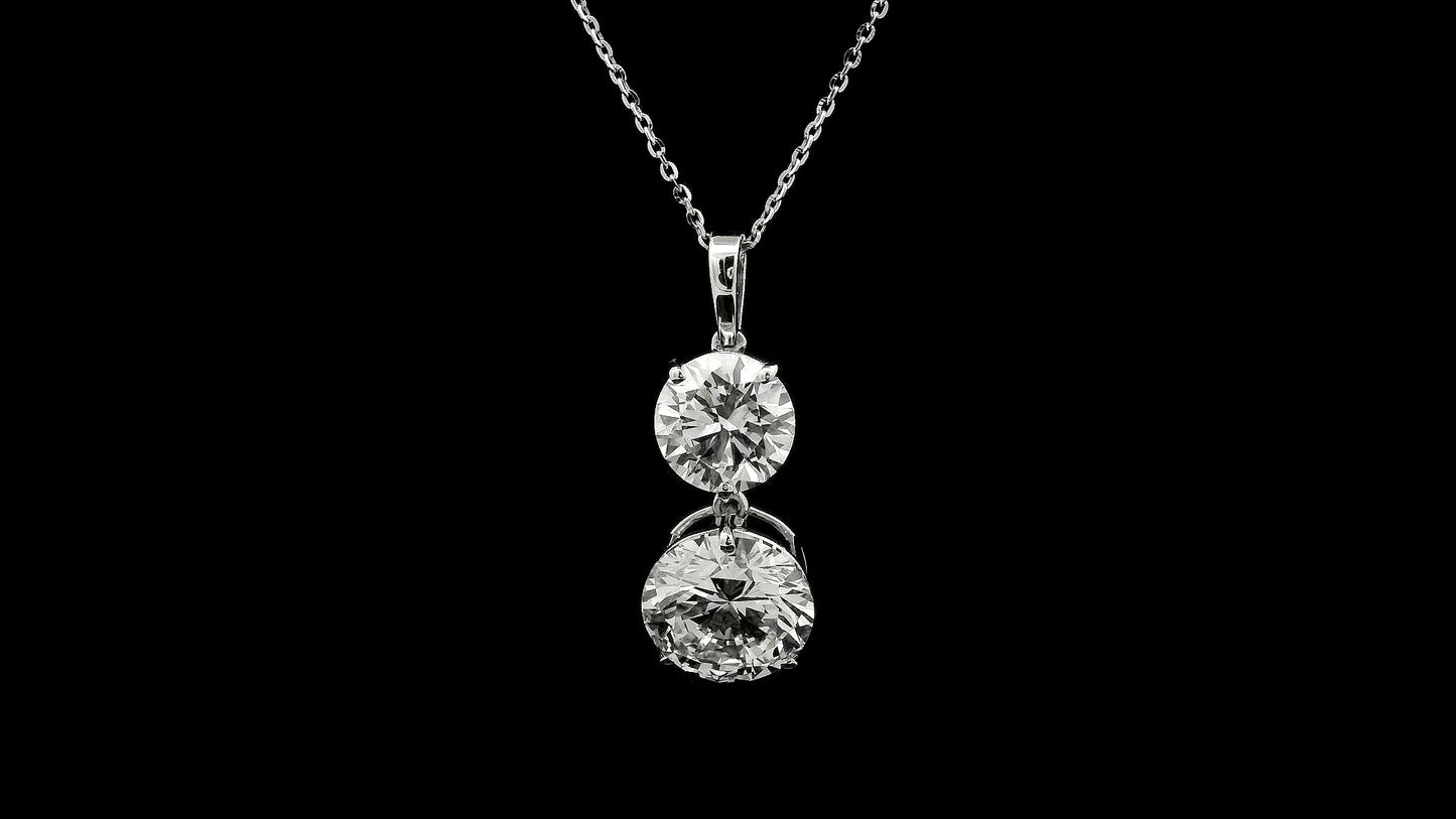 4.79 Ct Round Lab Grown Diamond 14K Gold Pendant