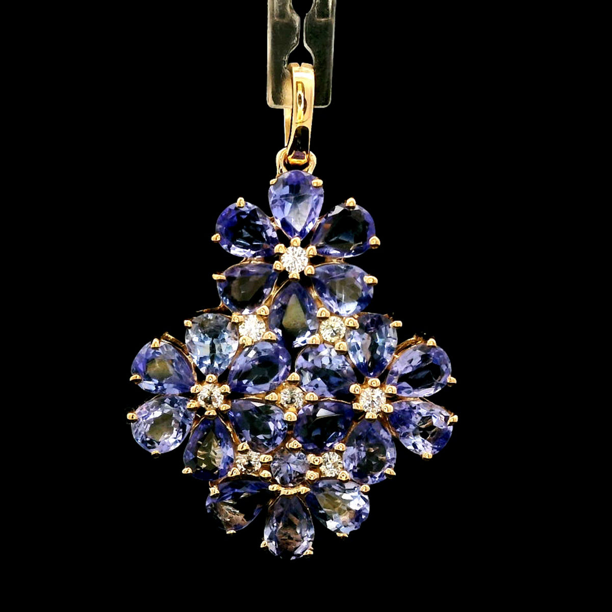 3.10 Ct Pear Tanzanite 14K Gold Pendant
