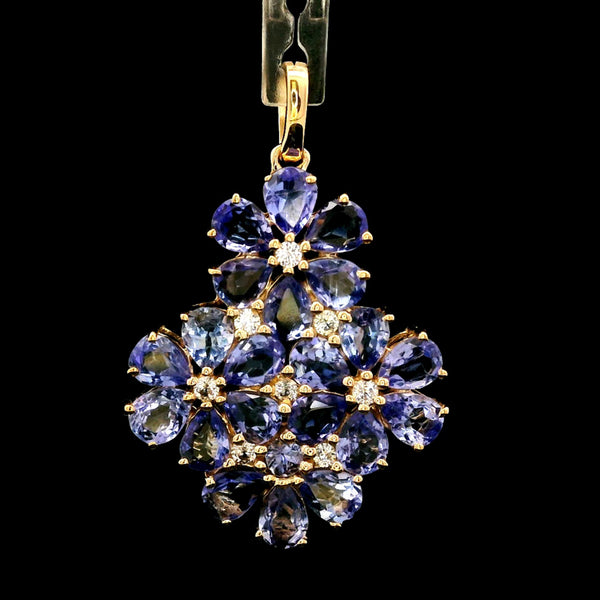 3.10 Ct Pear Tanzanite 14K Gold Pendant
