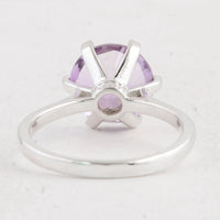 3.12 Ct Round Amethyst 925 Sterling Silver Ring