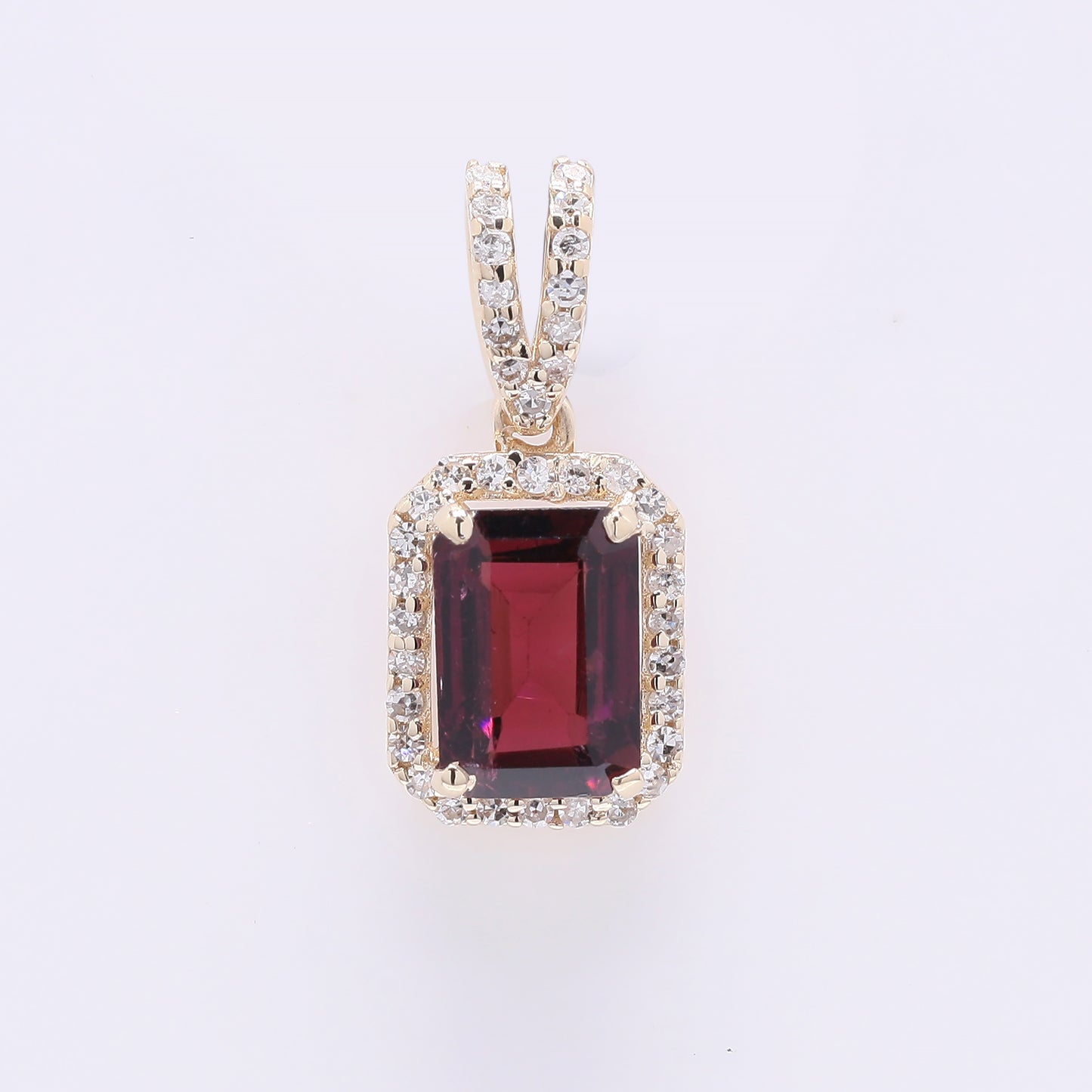 1.22 Ct Octagon Step Cut Natural Pink Tourmaline 14K Gold Pendant