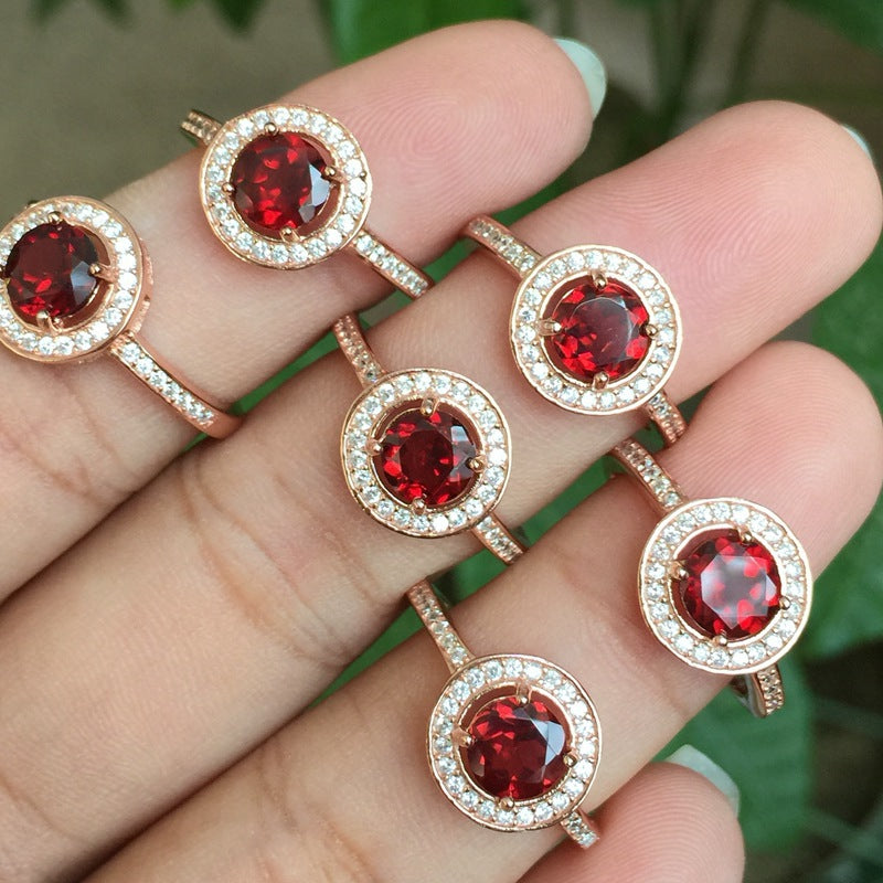 Garnet 925 Sterling Silver Ring