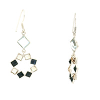 11.03 Ct Citrine, Sapphire 925 Sterling Silver Earrings