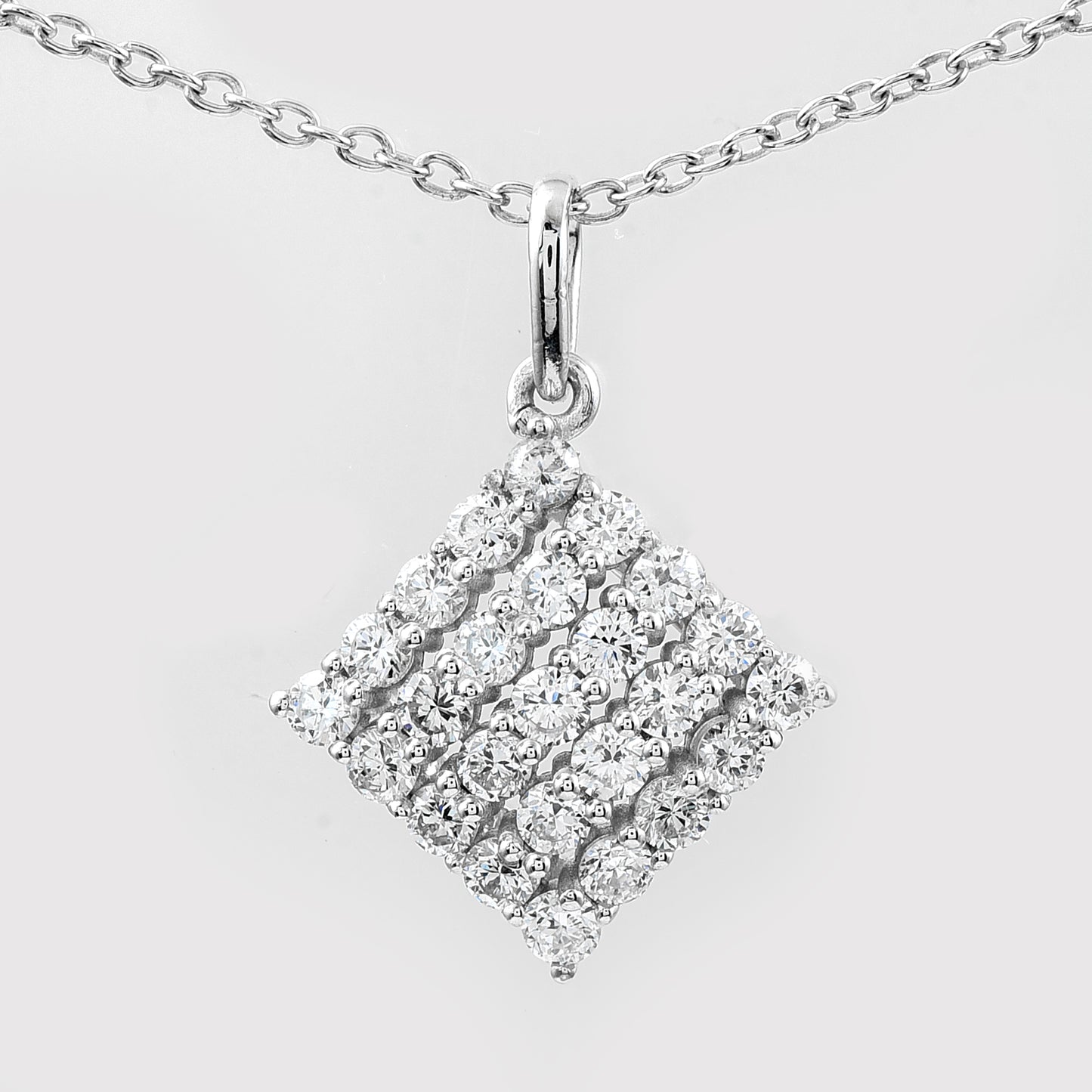0.84 Ct Round Lab Grown Diamond 925 Silver Pendant