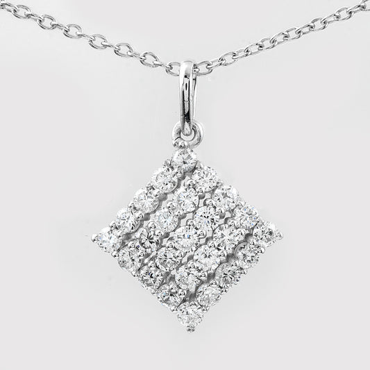 0.84 Ct Round Lab Grown Diamond 925 Silver Pendant