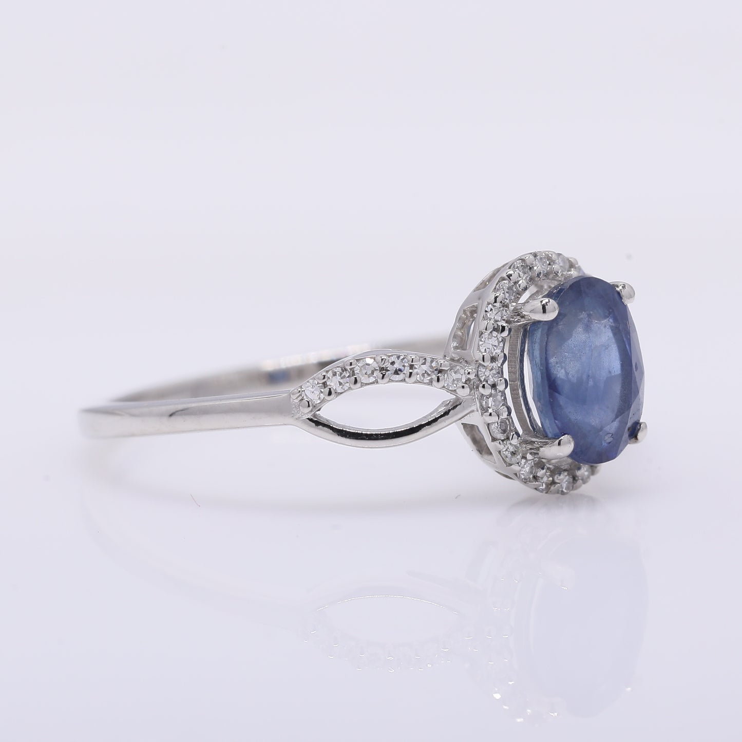 1.27 Ct Oval Mixed Cut Natural Sapphire 950 Platinum Ring
