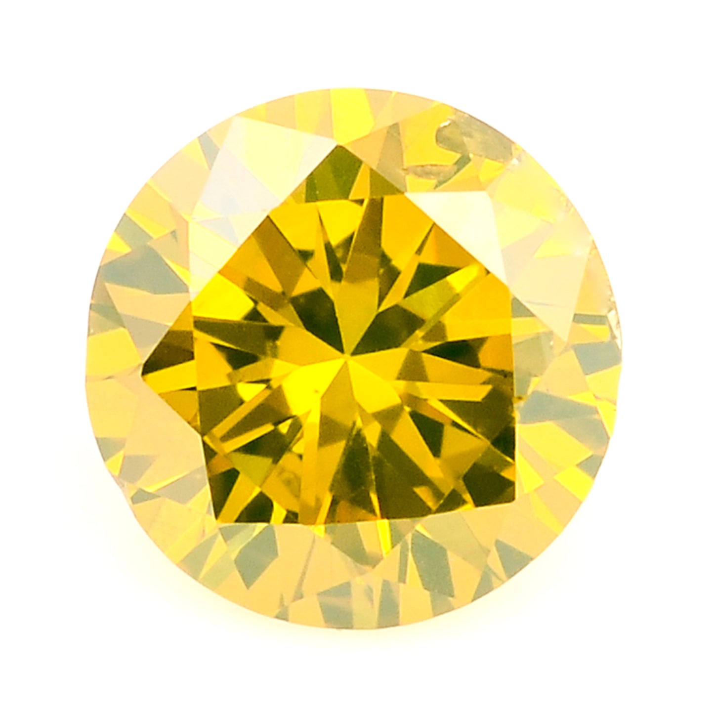 0.25 Yellow Diamond Round Loose Gemstone