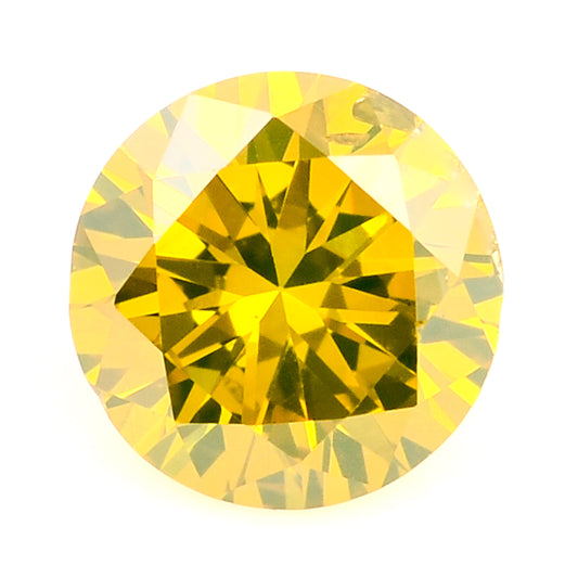 0.25 Yellow Diamond Round Loose Gemstone