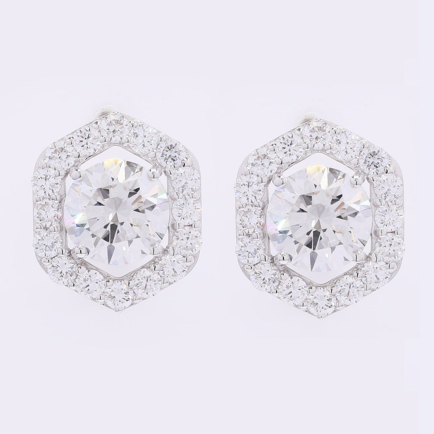 4.14 Carats Lab Grown Diamond 14K Gold Earrings