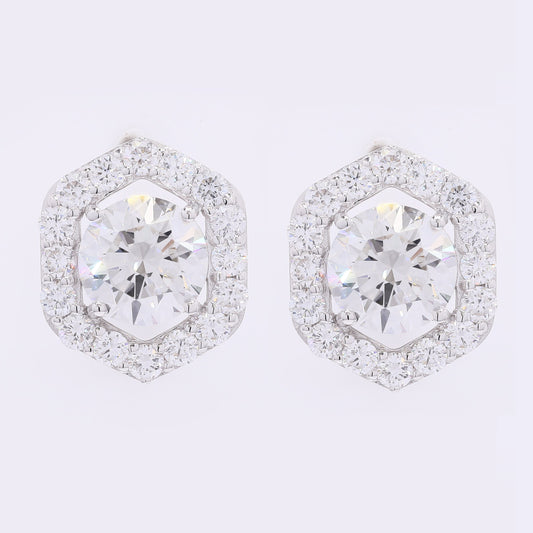 4.14 Carats Lab Grown Diamond 14K Gold Earrings