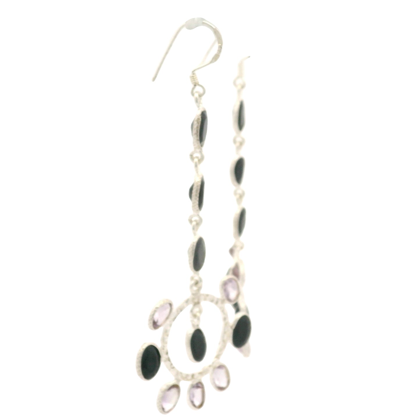 19.03 Ct Sapphire, Amethyst 925 Sterling Silver Earrings