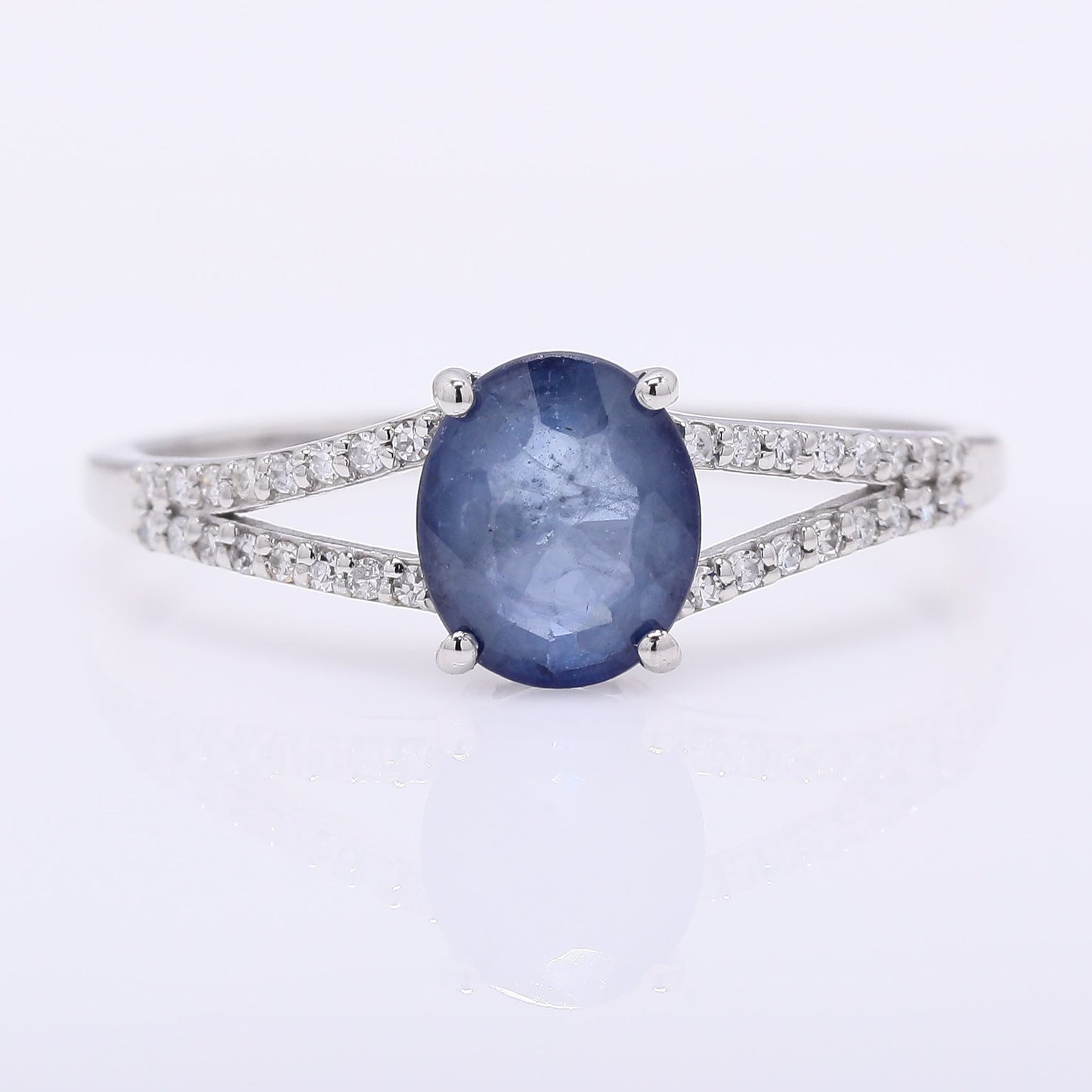 1.34 Ct Oval Mixed Cut Natural Sapphire 950 Platinum Ring