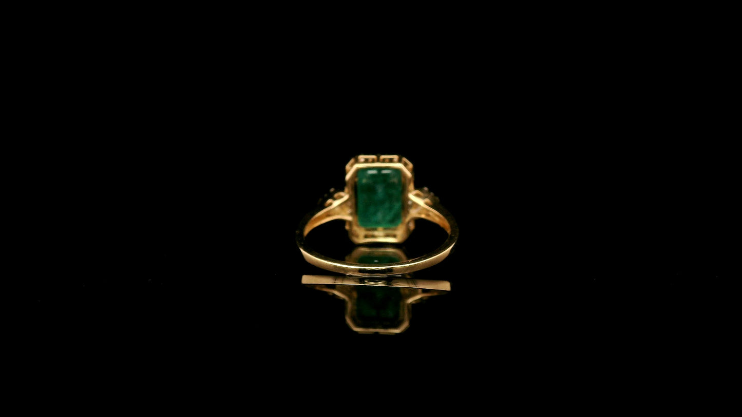 2.63 Ct Octagon Natural Emerald 14K Gold Ring