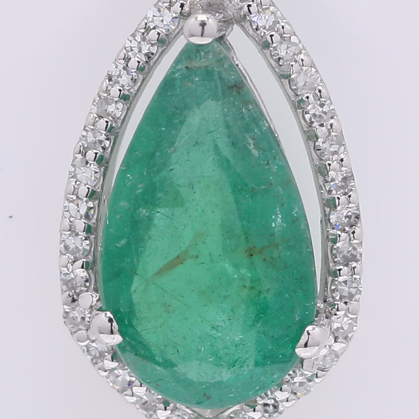 1.73 Ct Pear Mixed Cut Natural Emerald 950 Platinum Pendant