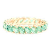 2.53 Ct Marquise Mixed Cut Natural Beryl Emerald 14K Gold Ring